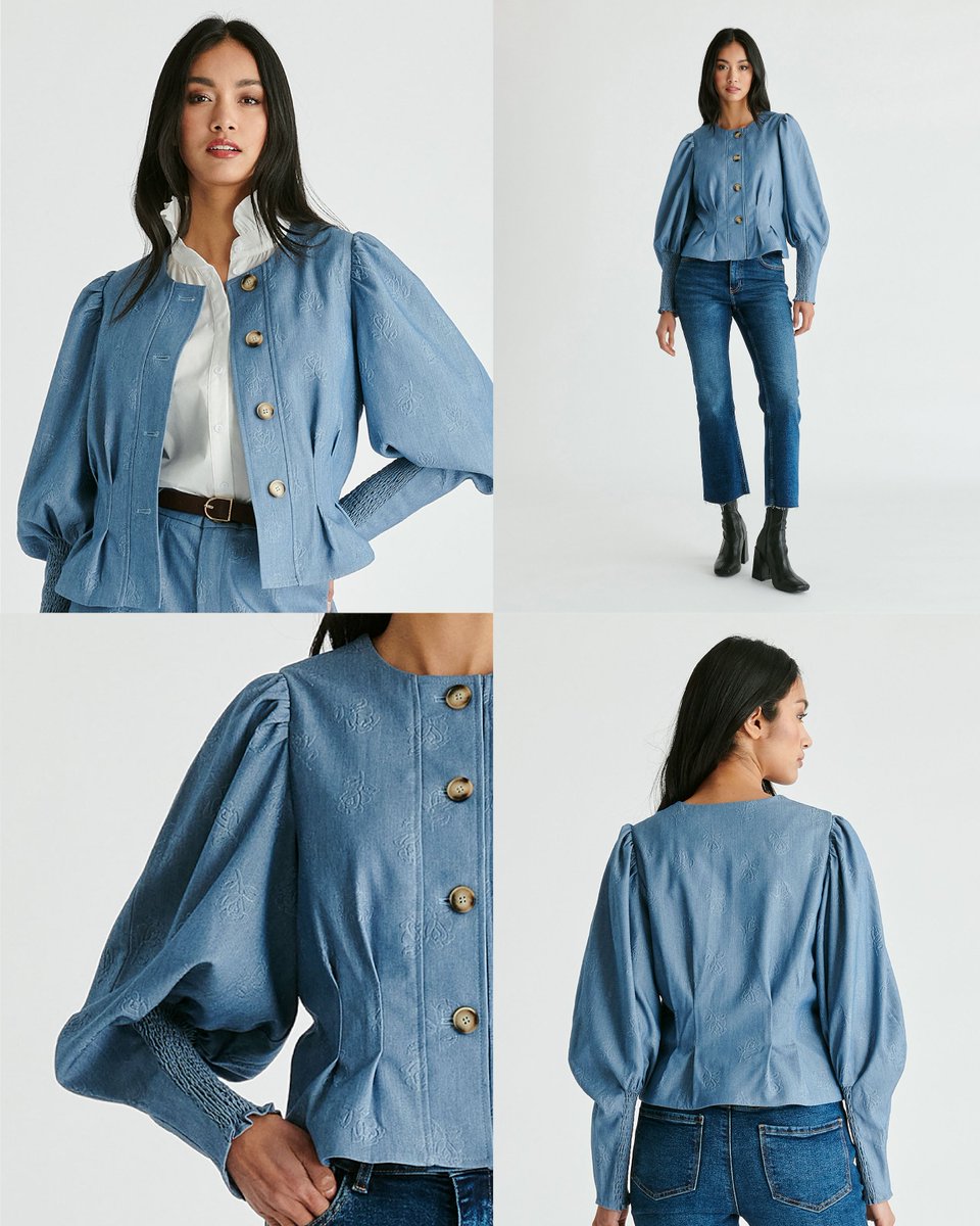 PaisieLondon's tweet image. The jacket that elevates your autumn wardrobe. Swipe to look closer 👀 How many crafted details can you find? ✨

#AutumnFashion #WardrobeEssentials #OOTD #DenimLove #StyleInspo #LondonFashion