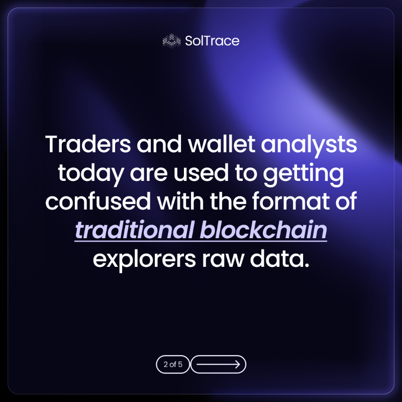 UseSolTrace's tweet photo. The blockchain never lies, but the way you read it might.

SolTrace, the new wallet visualization tool, transforms blockchain exploration for traders and wallet analysts on the Solana network with clear insights in seconds.

Unlock clarity on Solana, waitlist open soon.