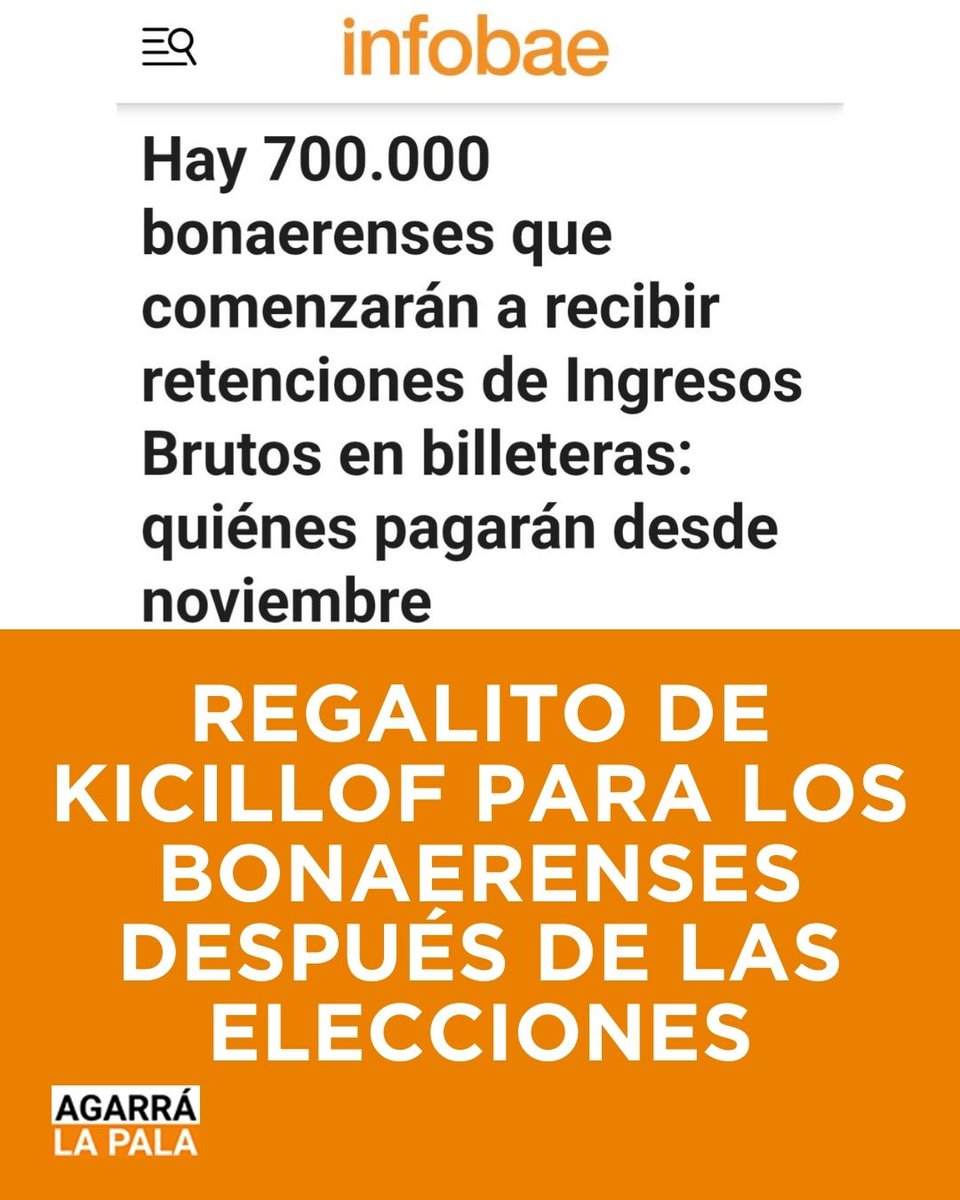 agarra_pala's tweet image. REGALITO DE KICILLOF PARA LOS BONAERENSES DESPUÉS DE LAS ELECCIONES!