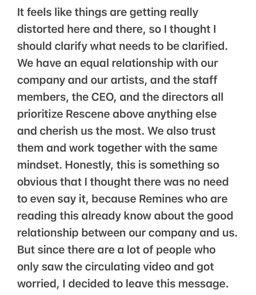 reminesyndrome's tweet image. RESCENE May’s message about the live. 
x.com/08o819/status/…