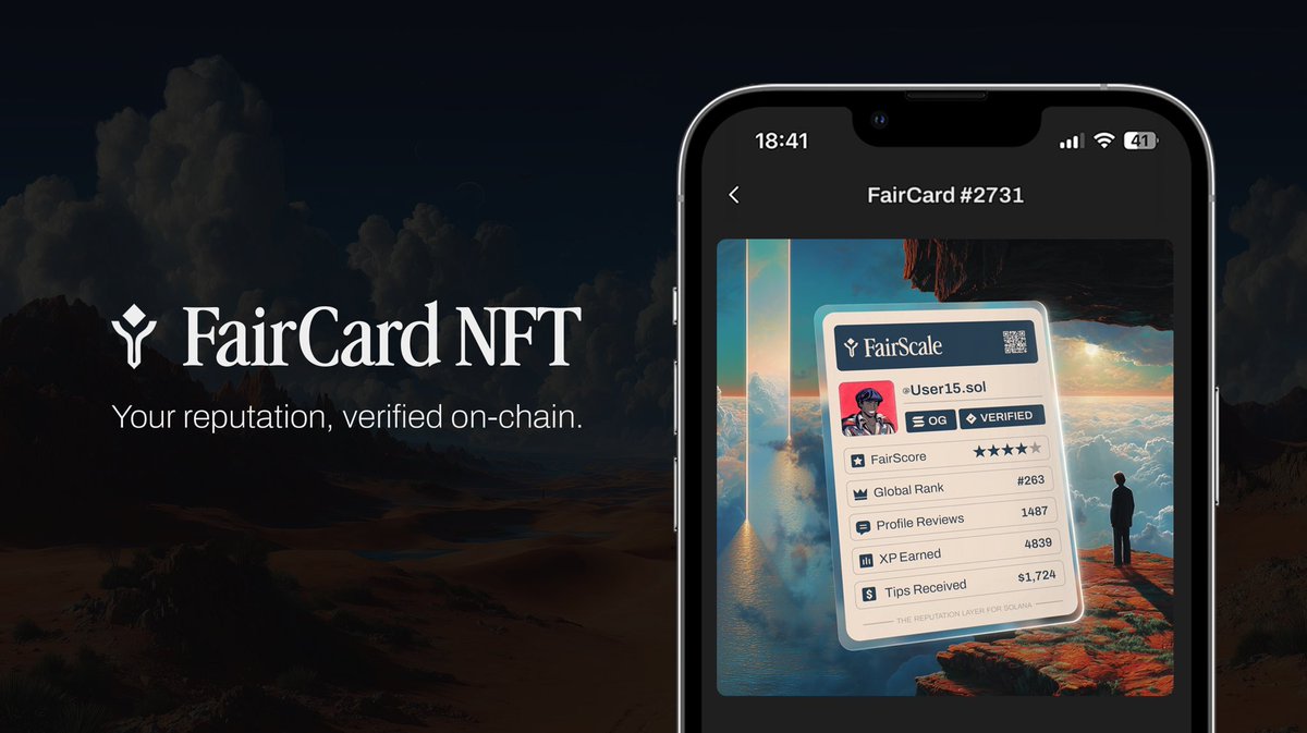 fairforsol's tweet image. Introducing FairCards.
Dynamic NFTs that evolve with your reputation. Your FairScore, verified on-chain.
Your access, guaranteed.
🧵