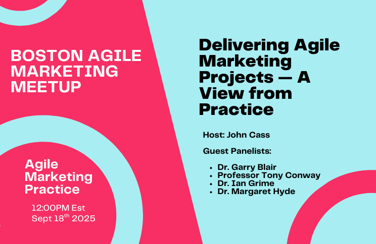 johncass's tweet photo. This week at the Boston Agile marketing meetup (https://t.co/5xk4OVdNvh) 4 panelists discuss - Delivering Agile Marketing Projects — A View from Practice. Synopsis of the paper in my latest Deep Dive into Agile Marketing Podcast. 

https://t.co/02VSEA2EbQ #agilemarketing https://t.co/Qc22s22UG9