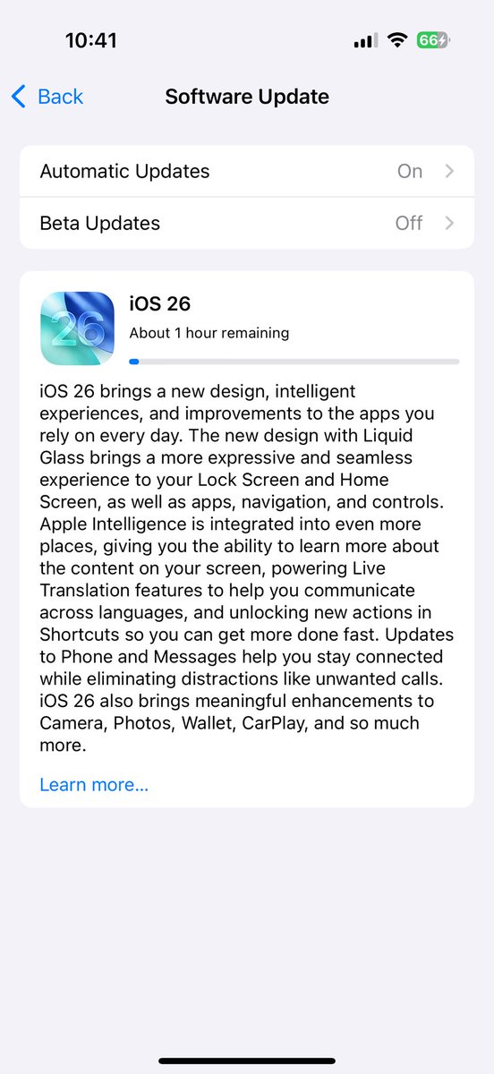 iOS 26 is here. Settings > General > Software Update if you’re feeling adventurous.  Diving in now!