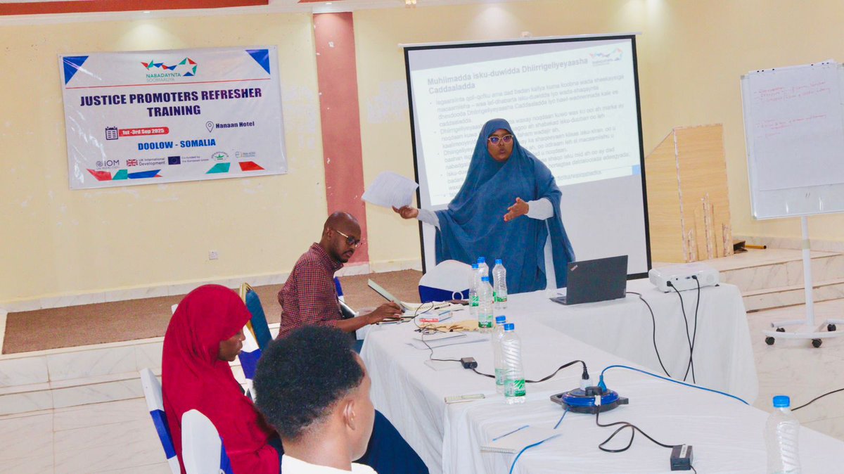 activeindevaid's tweet image. Today in #Dolow, jointly with @EqualAccessIntl, we concluded justice promoters training ensuring to equip the participants with communication skills, gather accurate information, and working effectively as a team.

@iom_somalia @UKinSomalia @EU_in_Somalia @Nabadaynta