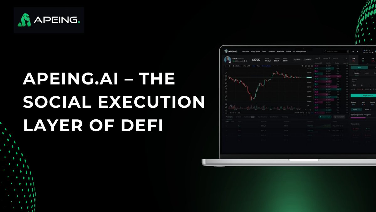 Mondays are for alpha

Then I brought this amazing alpha for trader's, which is <a href="/ApeingAI/">Apeing</a>
Apeing isn’t just another DeFi app, it’s putting social trading on-chain with a system that fights rugs, finds alpha, and protects traders.

➳ This isn’t just another copy-trading tool.