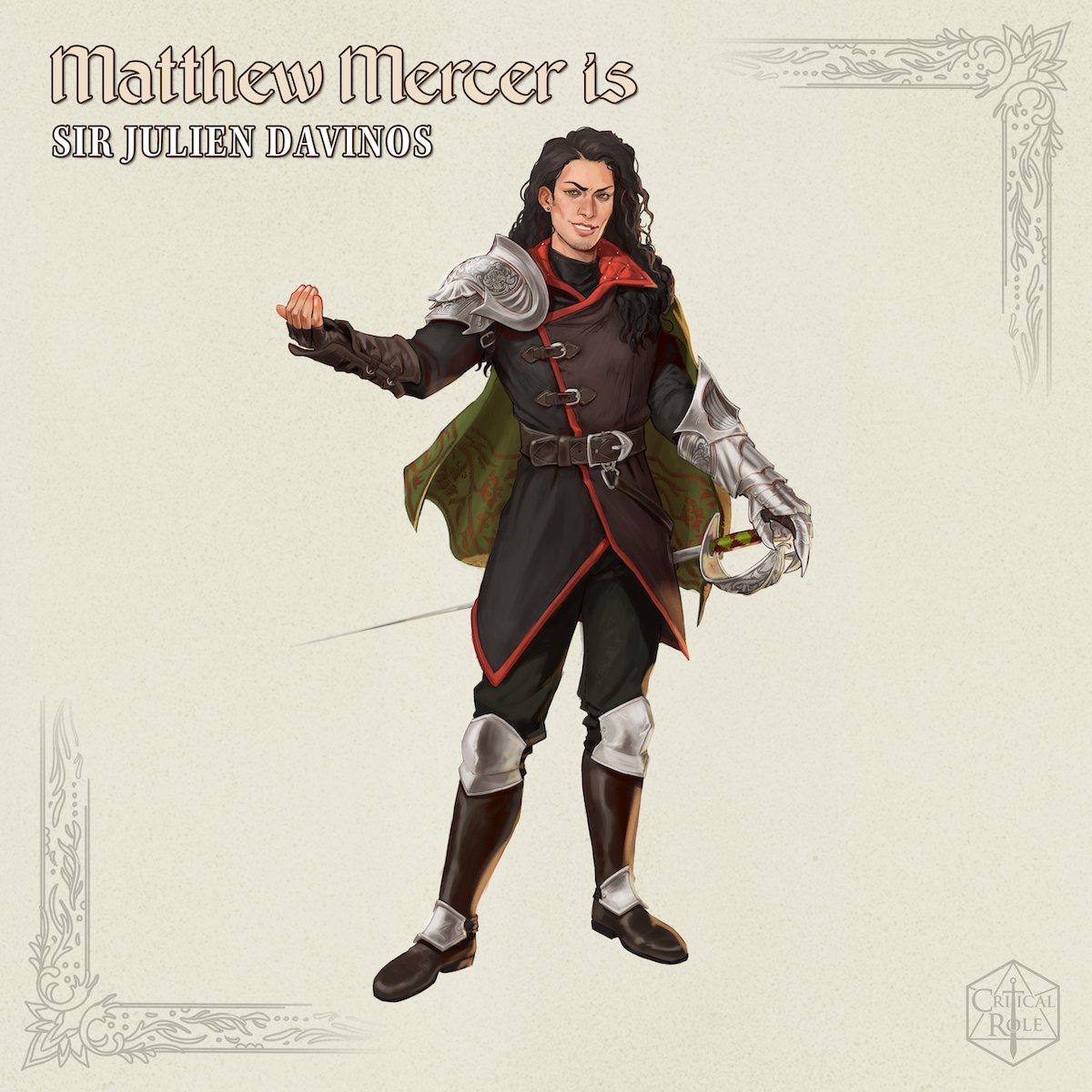 WHOSE LEGENDS WILL BE WRITTEN IN ARAMÁN? ⚔️ 🧭 🪶 👀

<a href="/matthewmercer/">Matthew Mercer</a> SIR JULIEN DAVINOS - #CriticalRole Campaign 4 begins this OCTOBER 2ND! 🗡

[ Artwork by <a href="/_solelle/">Loren 🎏 MOVED TO BSKY & IG</a>, with additional art and consultation by <a href="/agarthanguide/">Hannah</a> 🎨✨]