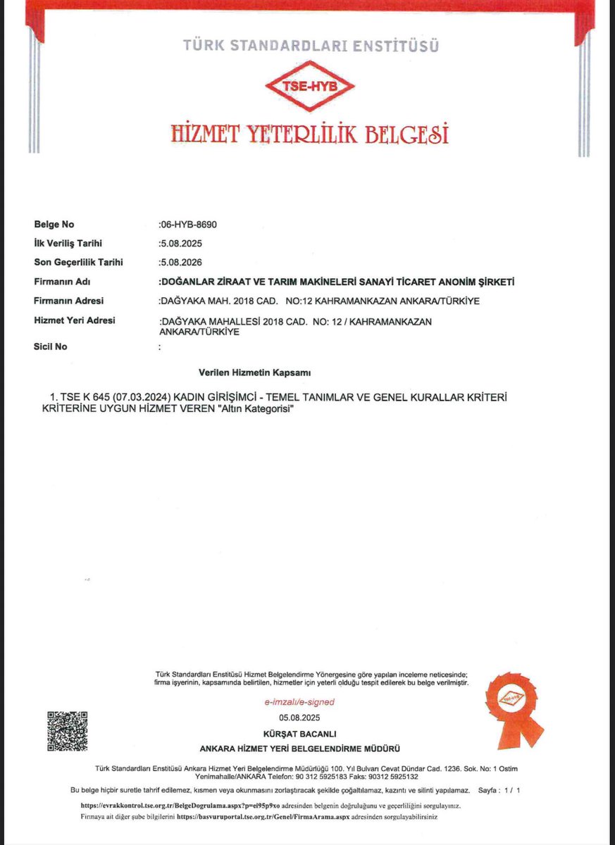 KAİSDER ailesi olarak gurur duyuyoruz! 💜
Yönetim Kurulu Üyemiz Nesrin Doğan, “Doganlar Tarim' firması ile TSE K 645 Girişimci Kadın Belgesi almaya hak kazandı. 👏
#tsk645 <a href="/KBCNL/">KÜRŞAT BACANLI</a>