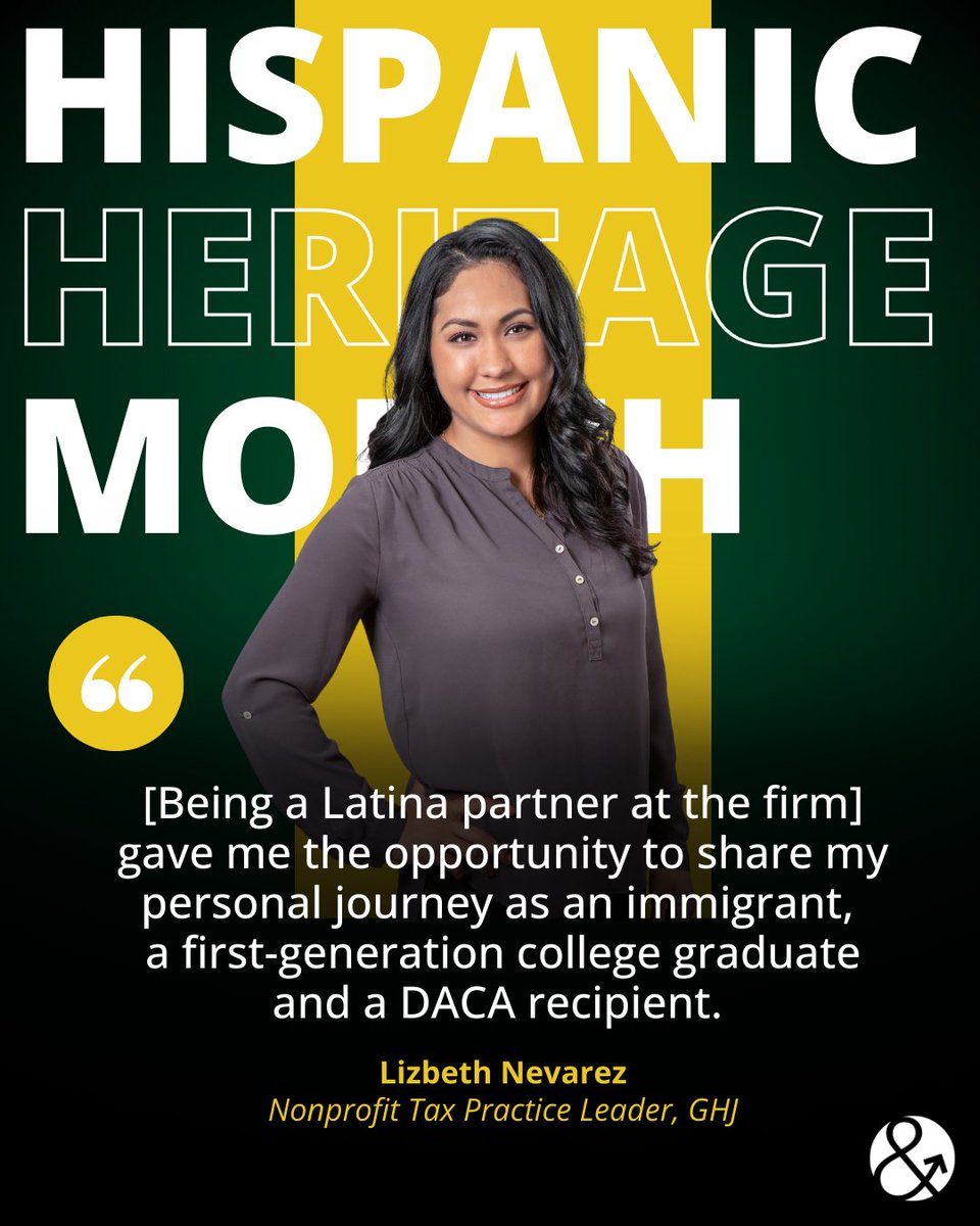 🚀 From DACA to Partner

This Hispanic Heritage Month, GHJ celebrates Lizbeth Nevarez , an immigrant, first-generation college graduate and now Partner and Nonprofit Tax Practice Leader.  Her journey shows how heritage and perseverance shape extraordinary leaders.