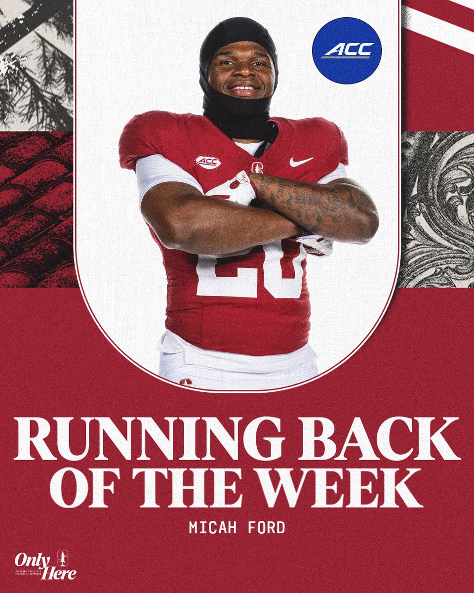 StanfordFball's tweet image. ACC Running Back of the Week 👏

🗞️ stanford.io/3JWJLnc

#GoStanford