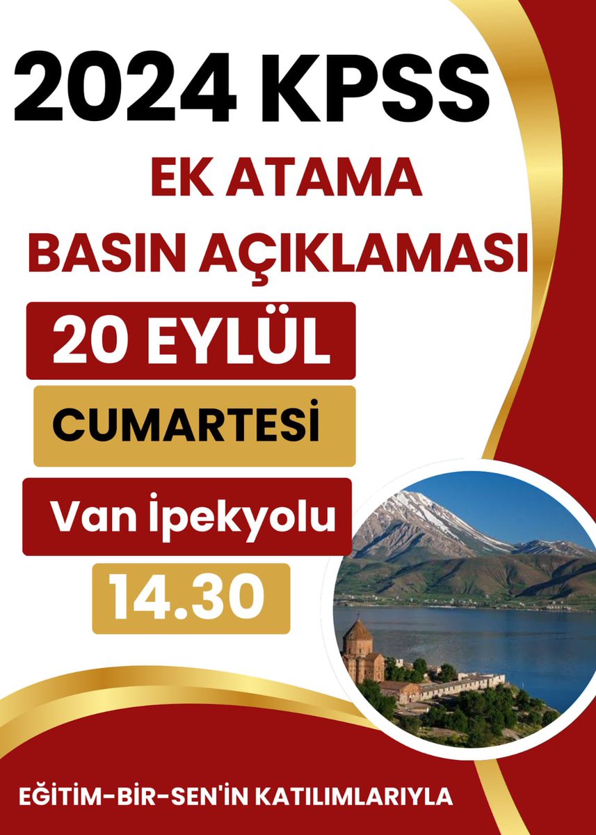 Yunus Temurçin (@yunustemurcinn) on Twitter photo 20 Eylül Cumartesi günü Van’da olacağız.
2024 KPSS ile atama bekleyen öğretmenler olarak adaletli branş dağılımlarıyla ilave atama bekliyoruz.
hep destek,tam destek!
<a href="/mehmet_uca/">Mehmet Uca</a> 20 Eylül Cumartesi günü Van’da olacağız.
2024 KPSS ile atama bekleyen öğretmenler olarak adaletli branş dağılımlarıyla ilave atama bekliyoruz.
hep destek,tam destek!
<a href="/mehmet_uca/">Mehmet Uca</a>
