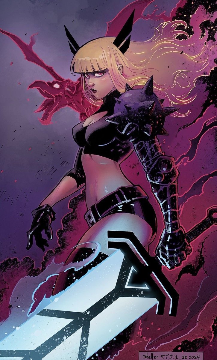 This is official art of Magik by a Marvel artist btw and wow I love it