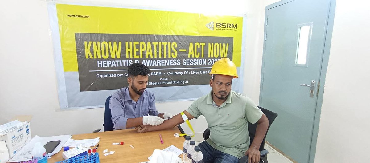 L_C_S_23's tweet photo. Fighting hepatitis starts with awareness! “Liver Care Society” conducted an awareness campaign &amp; free screening test of HEPA B among the employees of BSRM - largest still industry in Bangladesh. 
Dr. Abdullah Al Mahmood: Proper treatment + vaccination = a hepatitis-free world.” https://t.co/9auhkiW5wJ