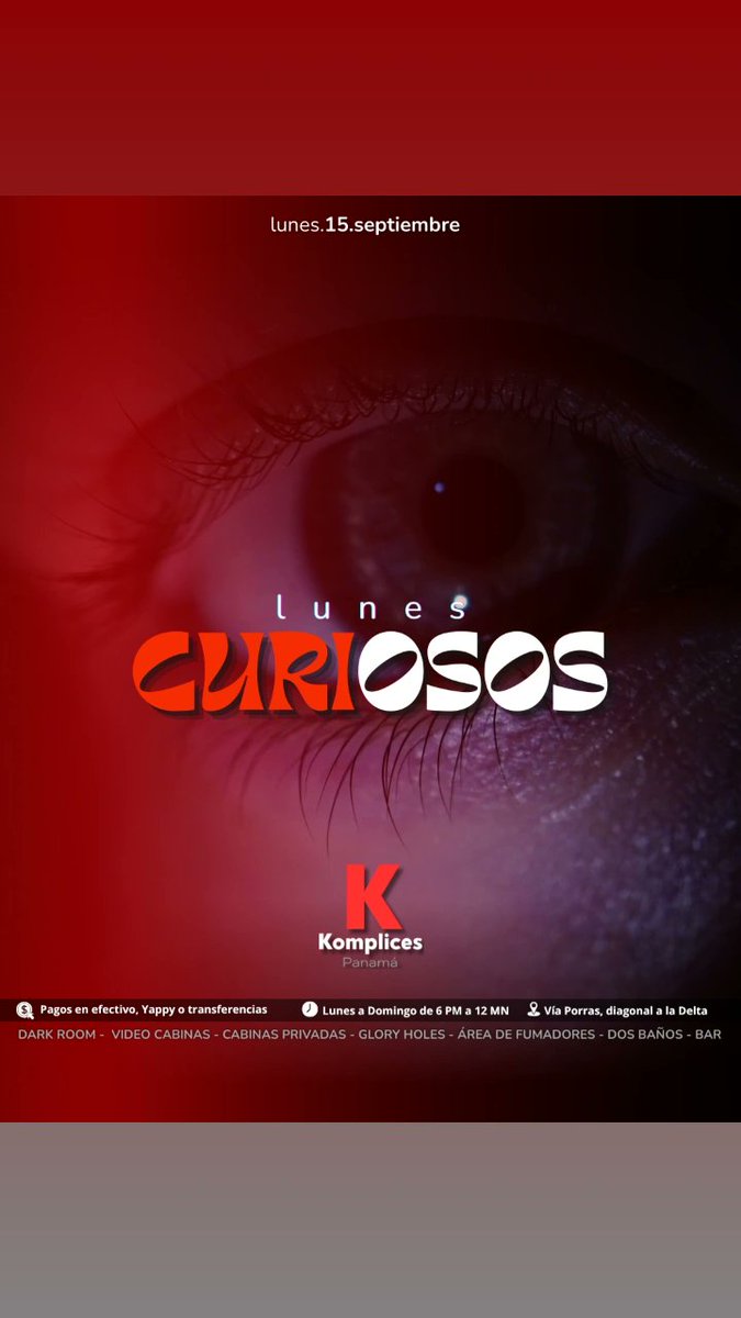 KomplicesPA's tweet photo. No dejes que te cuenten lo que serán los 🔥Lunes CuriOSOS🔥con tus #Komplices favoritos
 
💸 Entrada 
$3 🚫🩲
$5 🩲

🍻 También tenemos cervezas nacionales e importadas, vino, shots y cócteles a excelentes precios.

Vente ya, que queremos ser tus #Komplices https://t.co/a3rYJ549pu