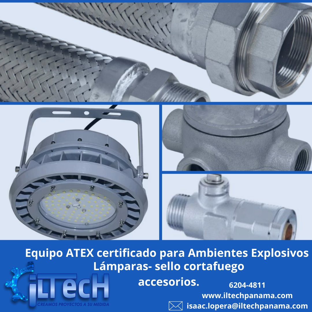 iLTech_panama's tweet image. ✨ Productos ATEX para Zonas Peligrosas ✨

🔒 Seguridad en zonas peligrosas.
Equipos ATEX certificados para tu industria con ILTECHPANAMA.
#ATEX #ExplosionProof #SeguridadIndustrial #ILTECHPANAMA