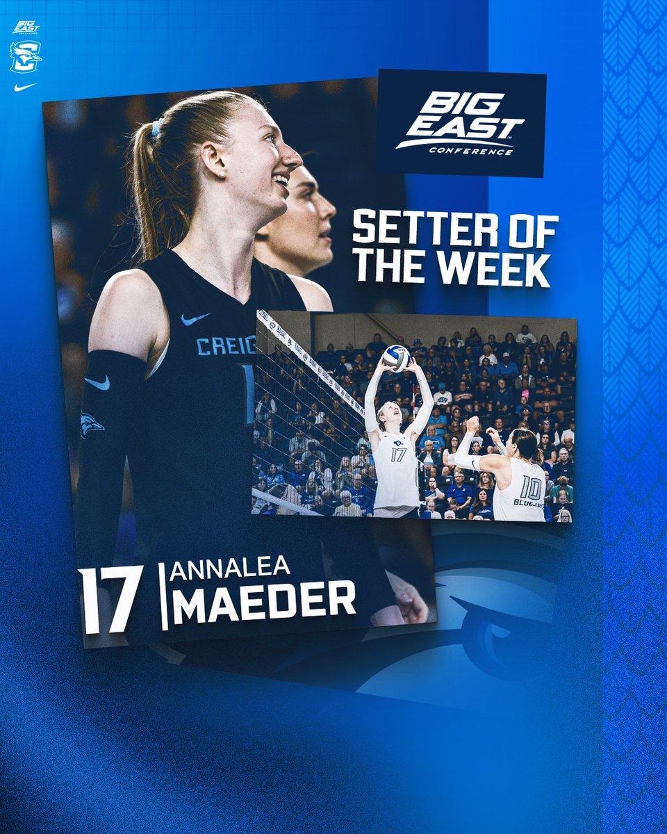 Annalea Maeder is the BIG EAST Setter of the Week! 

📰: gocreighton.com/news/2025/9/15…

#GoJays