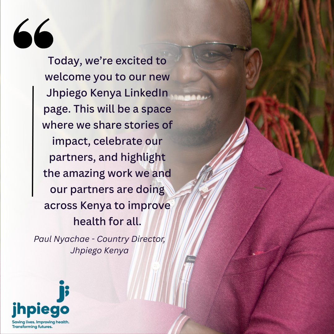 We invite you to follow us, engage with our posts, and share your thoughts as we continue this journey together. #JhpiegoKenya #SavingLives #ImprovingHealth #TransformingFutures #HealthForAll 👉linkedin.com/showcase/jhpie…