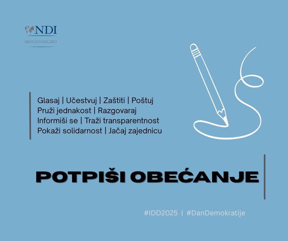 Srećan Meðunarodni dan demokratije 🎉 Potpiši obećanje da ćeš nastaviti da podržavaš i braniš demokratske principe, te da ćeš dati svoj doprinos izgradnji boljeg i demokratičnijeg društva democracyday.online/moje-obecanje/ #idd2025 #dandemokratine