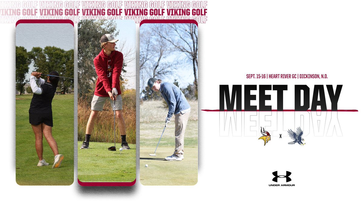 vcsugolf's tweet photo. Meet day! 🏌️‍♂️Viking golf tees off at 9:00 AM for day one of the Fall Frontier Conference Tournament #1. Men will be playing 36 holes and women will play 18. ⛳️ Follow live scoring with GGID: 25FRONTIERDICKINSON https://t.co/5igVTo9ckK