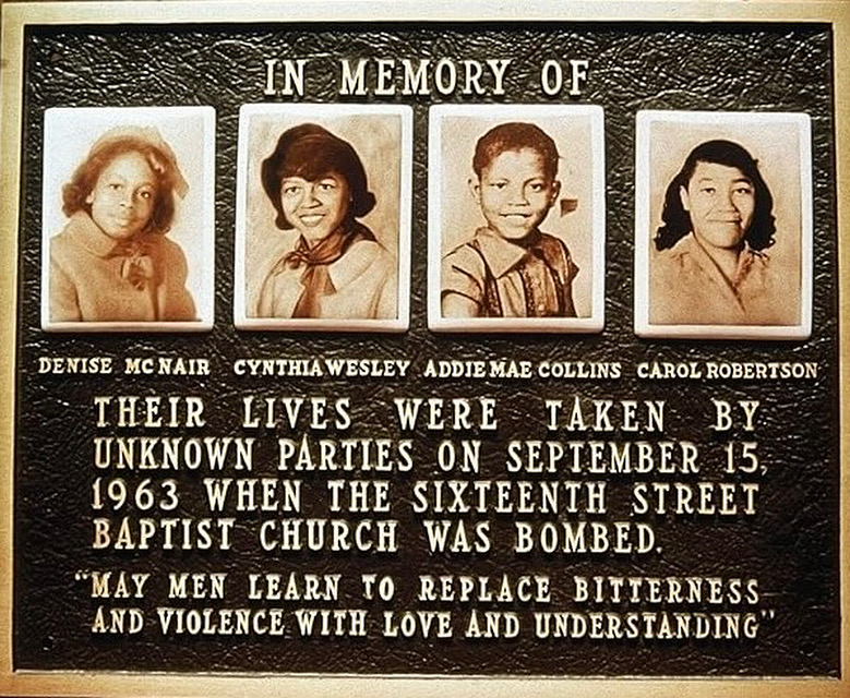 👧🏾👧🏾👧🏾👧🏾 Denise McNair • Cynthia Wesley • Addie Mae Collins • Carole Robertson

Speak their names today.

#OTD 62 years ago, the 16th Street Baptist Church (Birmingham) bombing shook this nation.

The deaths of #FourLittleGirls, killed by the bombing at the hands of vicious