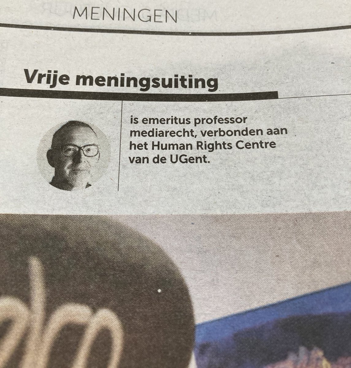 Net over dit onderwerp wordt de naam van de auteur gecanceld ⁦<a href="/demorgen/">De Morgen</a>⁩ . Ook geen ondertekening, nog goed dat ik hem herkende