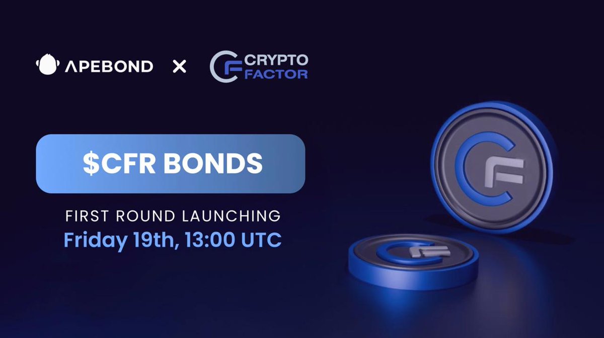 web3enthx's tweet image. Are you all ready for Friday 19th,13:00 UTC #CFR #apebond #crypto
