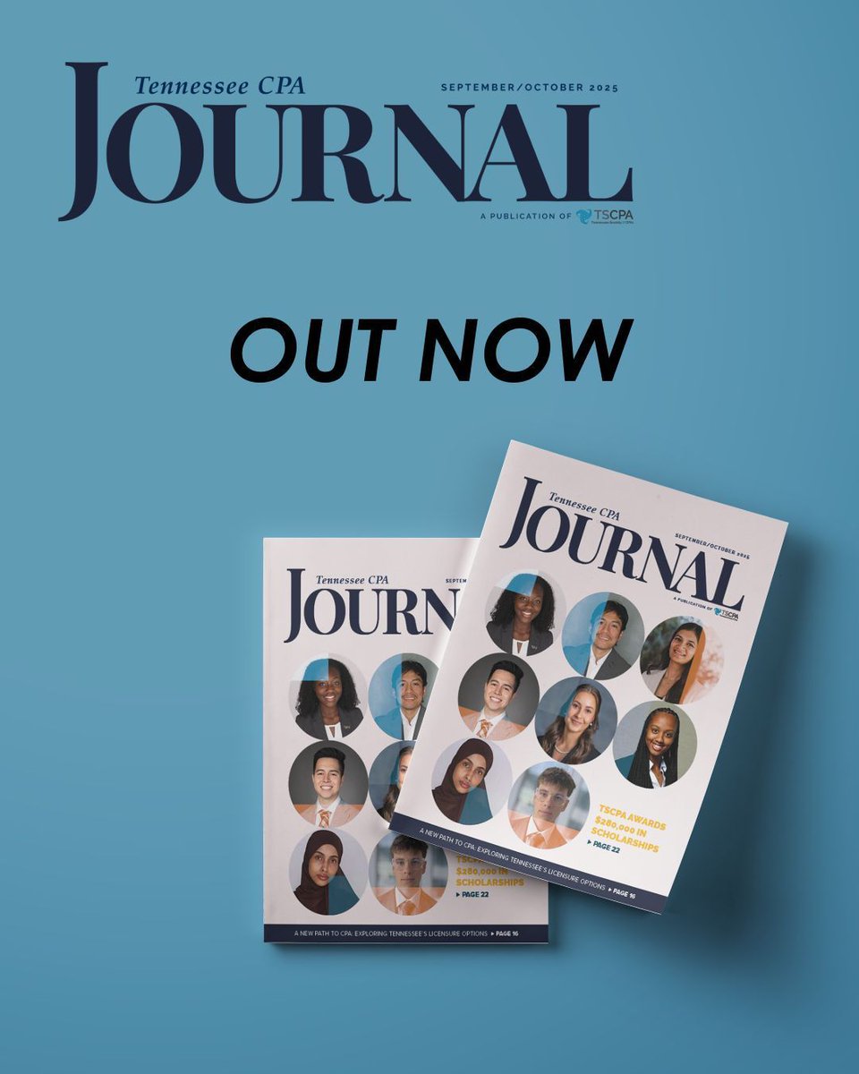 The September/October 2025 issue of the #TennesseeCPAJournal is ready for download! Topics include exploring Tennessee's licensure options, keys to building a flourishing leadership pipeline, scholarship recipients, and more! Read today >> onlinedigeditions.com/publication/?i… #TSCPA