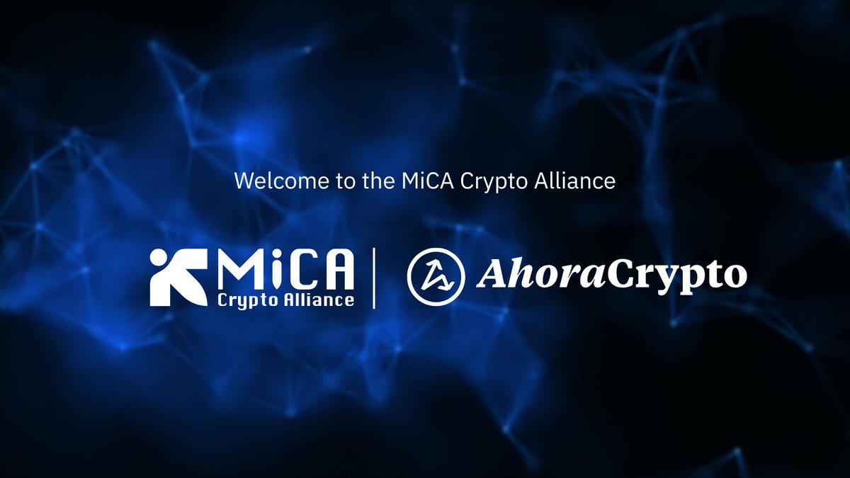 🤝 Welcome AhoraCrypto to the MiCA Crypto Alliance!

We’re pleased to announce that <a href="/AhoraCryptoCom/">AhoraCrypto</a> has joined the MiCA Crypto Alliance.

Founded in 2022 and registered with the Bank of Spain, AhoraCrypto is a regulated on-ramp and off-ramp platform that combines the convenience