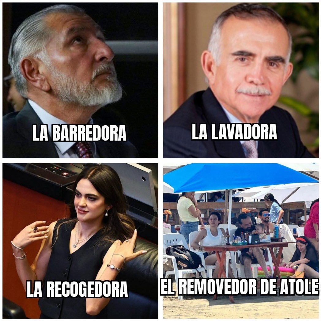 <a href="/LuisaAlcalde/">Luisa Alcalde</a> <a href="/lopezobrador_/">Andrés Manuel</a> <a href="/Claudiashein/">Claudia Sheinbaum Pardo</a> Aqui en 4 fotos esta la esencia de Morena