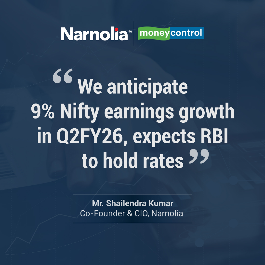 NarnoliaLtd's tweet image. We anticipate 9% Nifty earnings growth in Q2FY26, expects RBI to hold rates :  Shailendra Kumar, CO-Founder &amp;amp; CIO,  Narnolia
Click here to read the full article : bit.ly/Market-Insight…

#Narnolia #MoneyControl #FundManagement #ResearchAdvisory