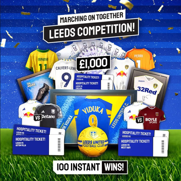 WainmanJoe's tweet photo. 🚨 HUGE Leeds Utd Giveaway! 🚨 Win a Mark Viduka Signed & Framed Shirt! 🎉Only 39p to join! 💥 Plus 100 Instant Wins: tickets, memorabilia & more! ⚽️Enter now for your shot at glory! #LeedsUtd #Giveaway #39p https://t.co/hkz1ErcrOA https://t.co/MrN10YW20N https://t.co/gKB4RjycOU