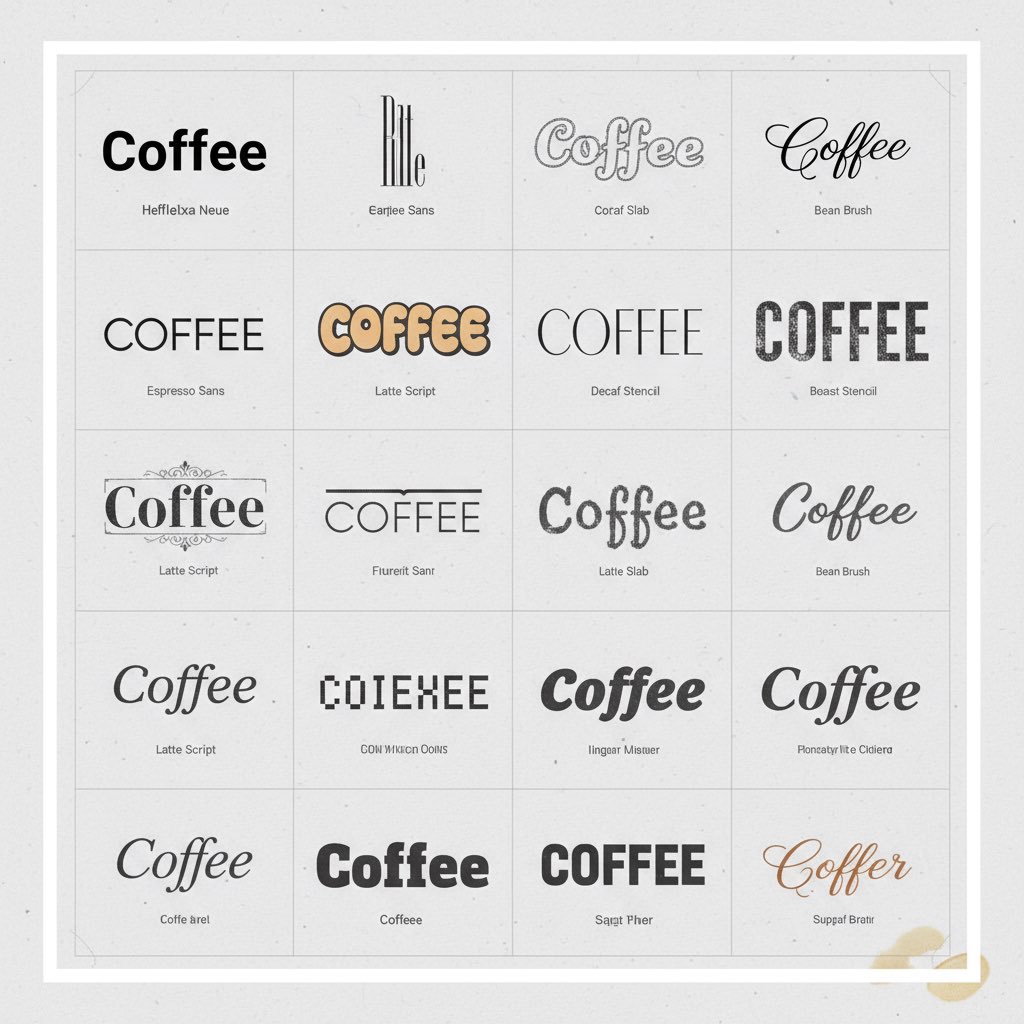 Found another application for Nano Banana + Adobe Firefly: exploring fonts. 

prompt: 
make a contact sheet style exploration of 20 different typefaces like a graphic designer would. Use the word 'Coffee' as the example.