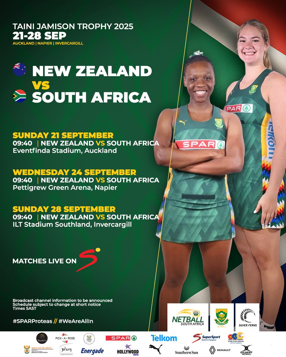 Silver Ferns 🆚 SPAR Proteas – two nations 🇳🇿🤝🇿🇦 one love for the game! 🫶🔥

#SPARProteas #WeAreAllIn