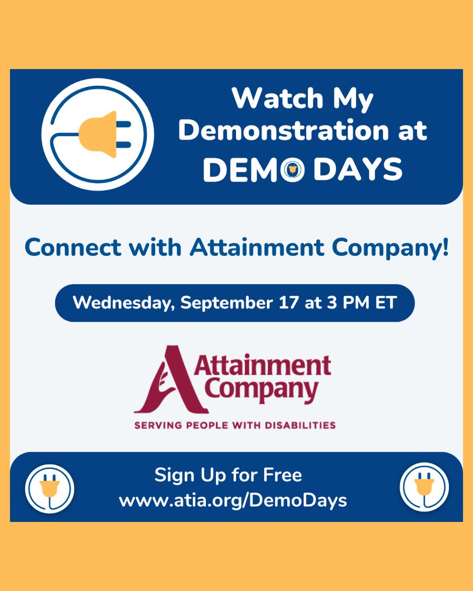 Connect with Attainment on the "ground-breaking" GoTalk Connect, which brings a "hardware device" for Visual Scenes to the field for the first time ever, not to mention interchangeable grids, storage, and text-to-speech. atia.org/DemoDays