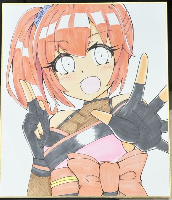 目の色切らしてたから完成してないけど今回の色紙はこんな感じ
ちょっと描き方変えたけどどうなんやろね 