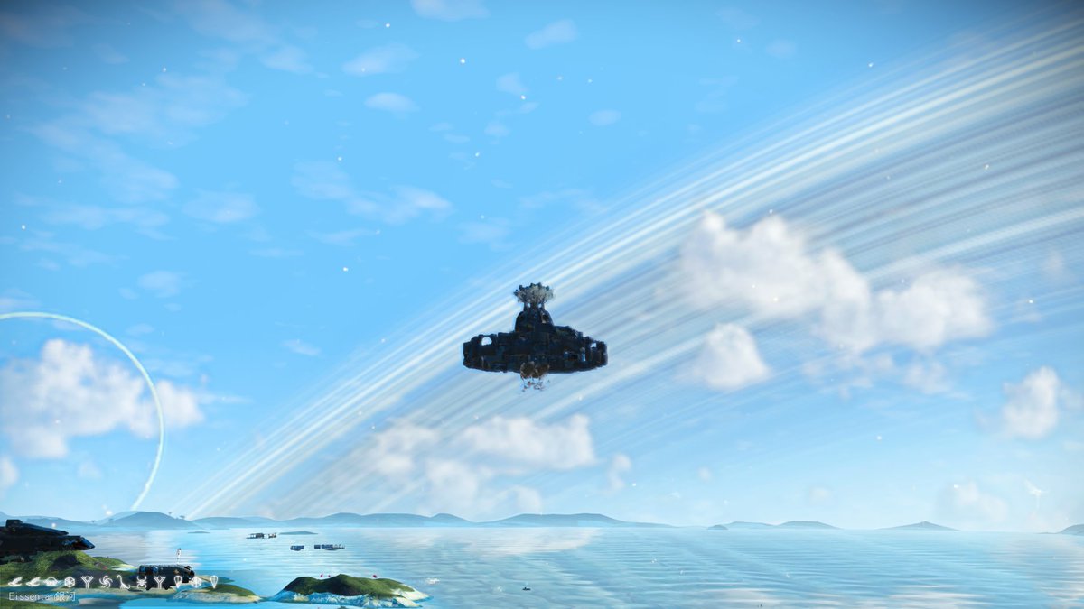 shin256Bit's tweet photo. #ノーマンズスカイ 
#NoMansSky 
#日本人コミュニティ地球型惑星 
#CafeTheGoldenGek 
今日も今日とて大量のコルベット艦が集結
さすがにこの量だとかなり重いけど、その分個人個人のかっこいいコルベットが見られて最高 https://t.co/BNPU6UkiNQ