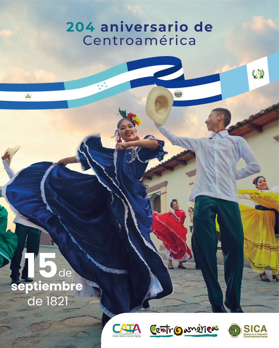 Hoy celebramos 204 años de independencia de Centroamérica: Guatemala, El Salvador, Honduras, Nicaragua. También, saludamos a nuestros hermanos de Costa Rica. 🇬🇹🇸🇻🇭🇳🇳🇮

Una región de naciones que comparten historia, cultura y el orgullo de pertenecer a una #Centroamérica nacida en