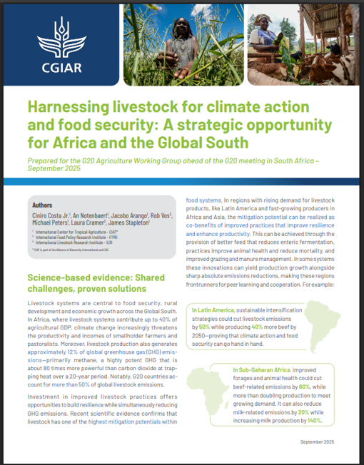 Jacobo_ABC's tweet image. Key high level a report prepared by @CiniroJr_ABC and team for the G20 meeting in South Africa:

Harnessing livestock for climate action and food security: A strategic opportunity for Africa and the Global South

cgspace.cgiar.org/server/api/cor…

@BiovIntCIAT_eng @jlucasrestrepo