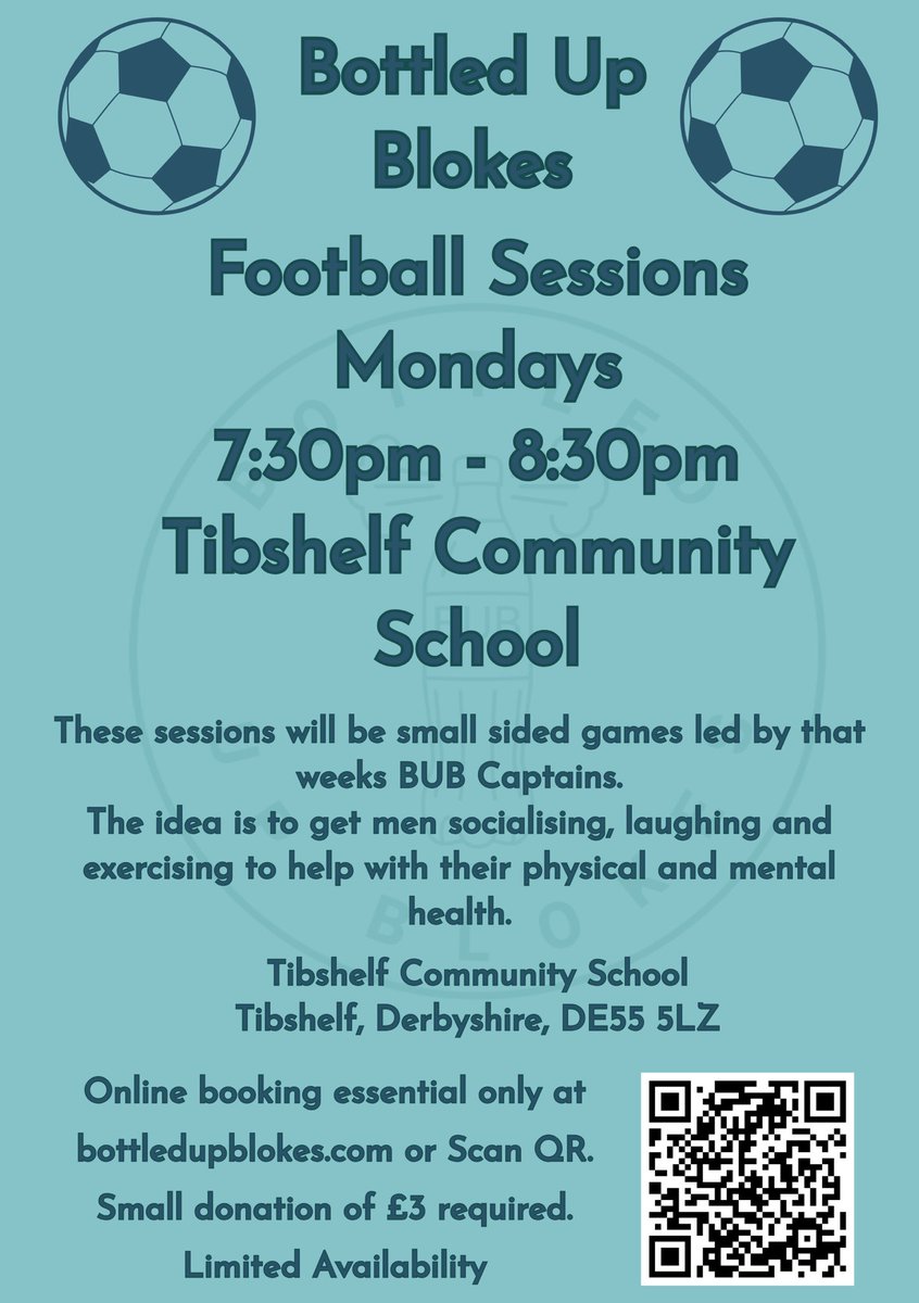 ‼️over the last few weeks we’ve had people attending without booking on, despite being asked to do so.
Due to non bookers we will now be doing a register. Anyone who hasn’t booked on will be asked to leave ‼️

To book please use the following link 

bottledupblokes.com/football-sessi…