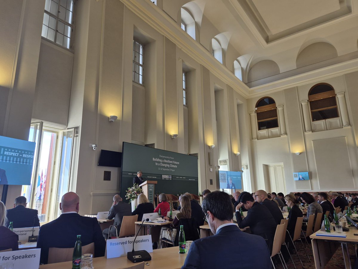 GER_OSCE's tweet photo. The #OSCE25FI Chairpersonship Forum in Prague was an important opportunity to discuss how the @OSCE can strengthen resilience in times of climate change and war.
🇩🇪 valued the exchange on climate &amp; security and the role of new technologies and multi-stakeholder approaches. https://t.co/n9K4yQedGE