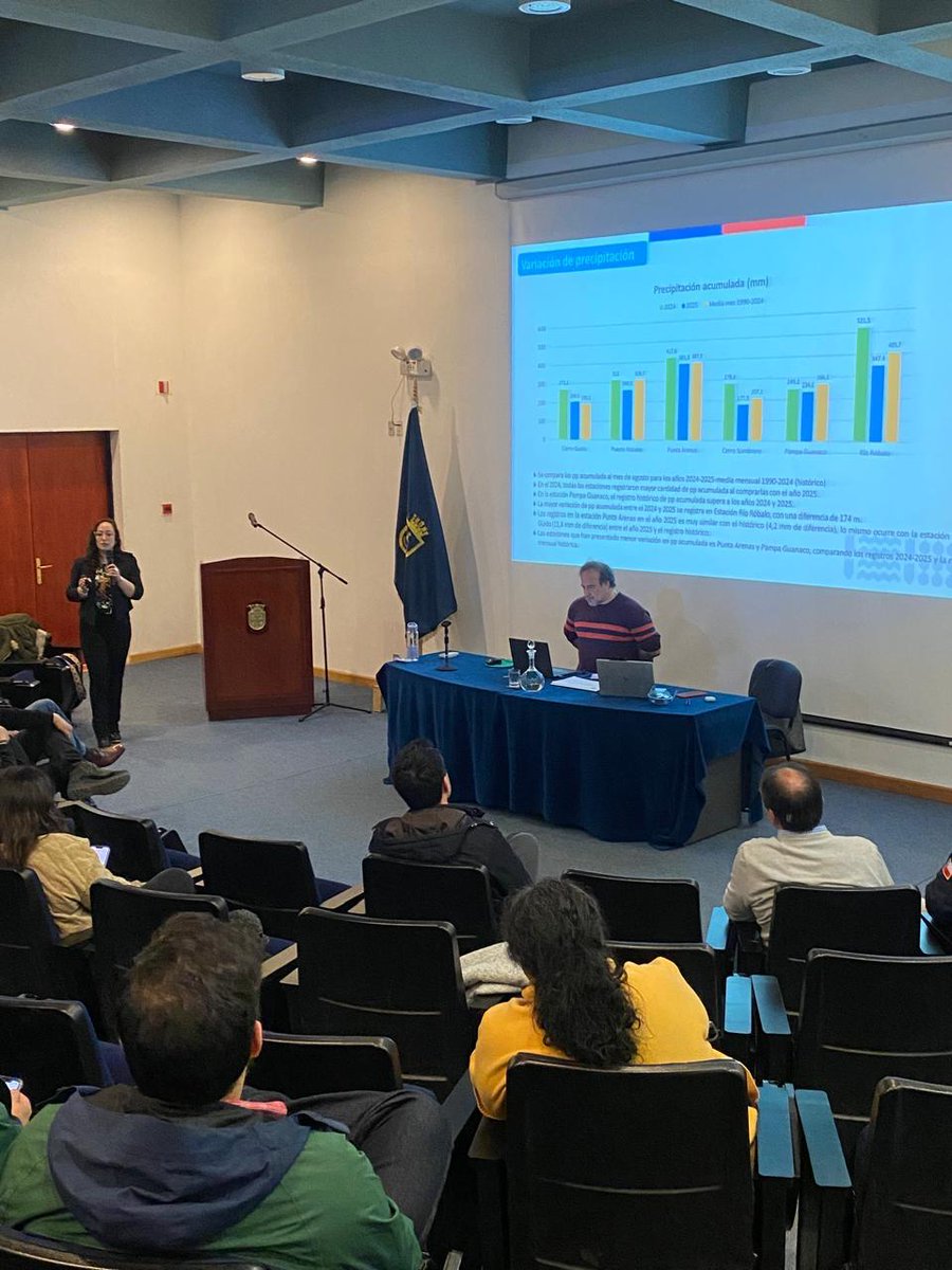 MopMagallanes12's tweet photo. #DGAMOP participa en el ciclo de charlas: “Situación agroclimática Magallanes” ¿Qué pasó y qué pasará en esta primavera?, organizado por el Ministerio de Agricultura.
💧En la exposición de la Directora Regional de Aguas, Lorena Olivares, se presentan registros de precipitaciones en las principales estaciones de la región, y se informa sobre la variación de caudal de acuerdo a los registros obtenidos de las estaciones fluviométricas de la DGA y el estado actual de las fuentes acuíferas.
✅#DGAMOP continuará fortaleciendo la red hidrométrica y para los próximos años se pretende sumar nuevas estaciones meteorológicas, fluviométricas y glaciometeorológicas, con la finalidad de obtener más información de nuestras cuencas.