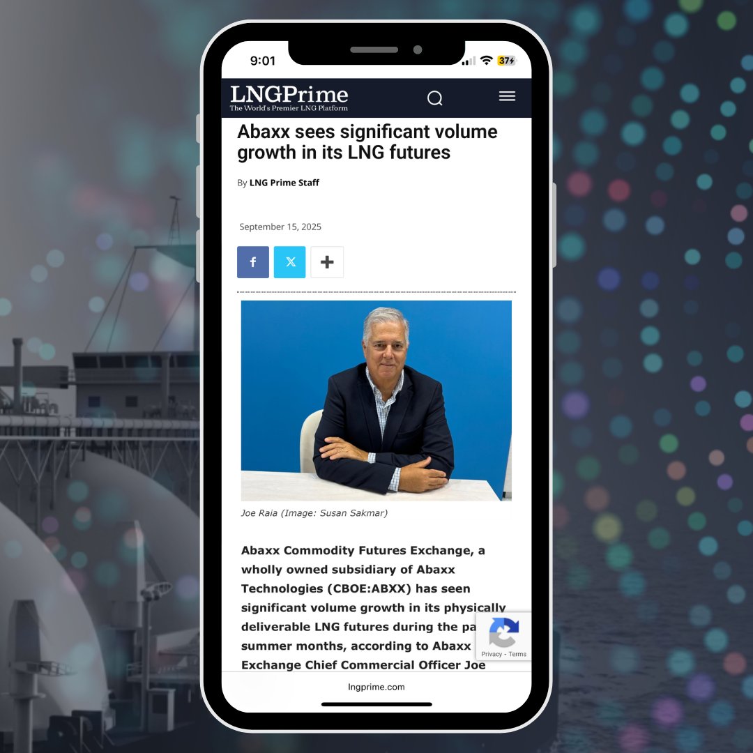 abaxx_exchange's tweet image. While at #Gastech2025 Chief Commercial Officer Joe Raia sat down with @LNGPrime to speak to the growing volume in our suite of physically-deliverable #LNG futures &amp;amp; latest partnership announcements connecting int&apos;l suppliers with China’s demand centers.

lngprime.com/corporate/spon…