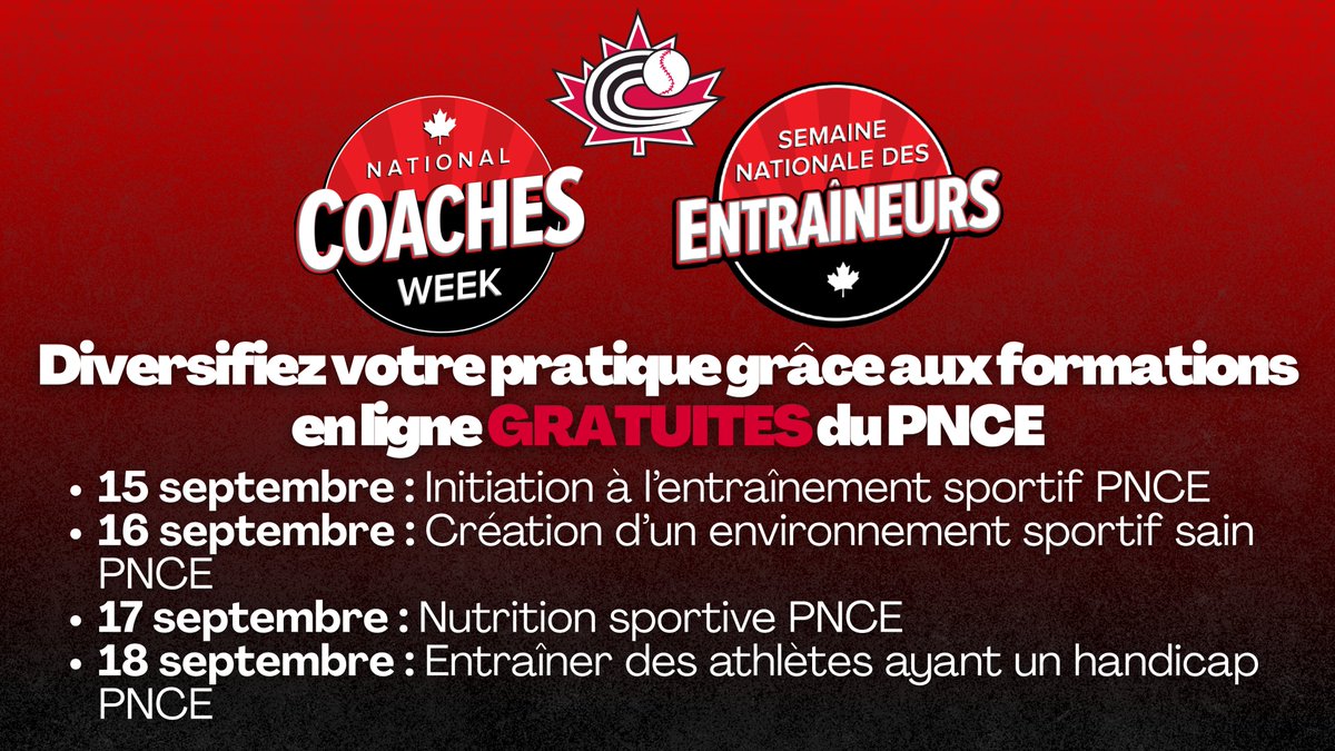 Happy National Coaches Week! 👏⚾
Thank you to the incredible coaches across Canada who dedicate their time, passion, and energy to growing the game and inspiring athletes every day. #ThanksCoach ❤️

Bonne Semaine nationale des entraîneurs! 👏⚾
Merci aux entraîneurs incroyables