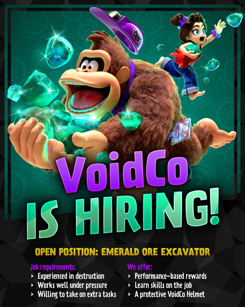 NintendoEurope's tweet image. Thinking about a career change? Look no further than this smashing opportunity with Void Company!

Apply here: ntdo.com/6019ARpBJ