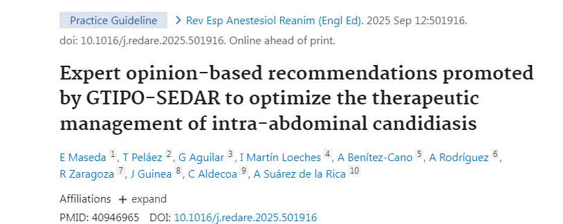 BibliotecaHUCA's tweet image. PubMed- onx.la/cda85 Expert opinion-based recommendations promoted by GTIPO-SEDAR to optimize the therapeutic management of intra-abdominal candidiasis @HUCA_Asturias #publiHUCA #ClinicalmIcrobiology