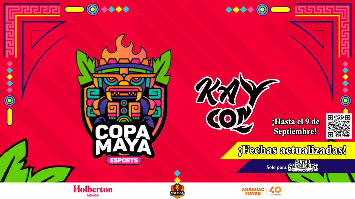 ¡Prepárate, este viernes 19 es el día! 🦁
El cupo se acaba de expandir de 32 a 40 participantes. 🙌

Aprovecha esta oportunidad y asegura tu lugar antes de que se llene. 
📍 La competencia se llevará a cabo en la Arena de Esports de la Anáhuac Mayab (Game Room), Mérida Yucatán.