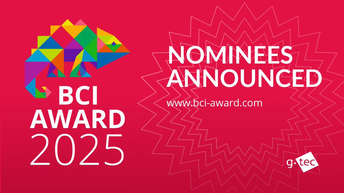 gtec_BCI's tweet image. 🚨 The 12 nominees for the Annual BCI Award 2025 are here! 🎉 

Selected from ~90 projects across 40 countries, these finalists showcase the cutting edge of brain-computer interface research. 🧠👏

👉 bci-award.com

#BCIAward2025 #BCI #Neurotech #Innovation