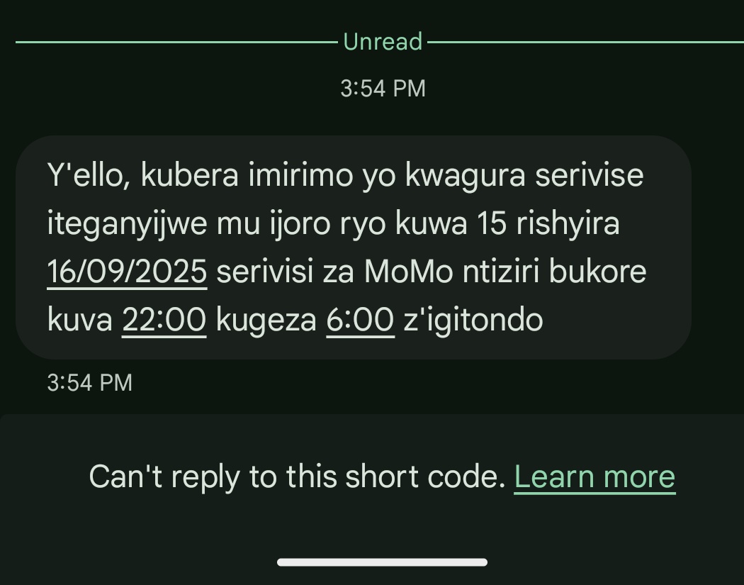 Guys 10pm is very early ! <a href="/MoMo_Rwanda/">Mobile Money Rwanda Ltd</a>
