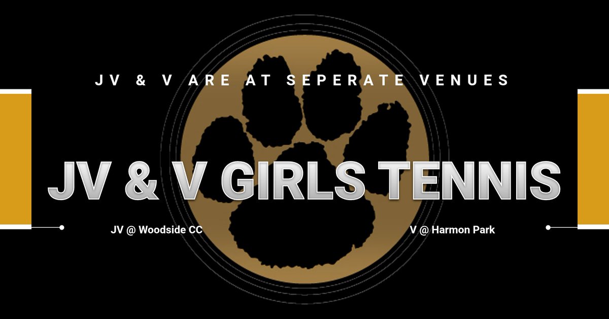 Both JV and V girls tennis will take on Bishop Miege today.  JV will play at Woodside Country Club and Varsity will be at Harmon Park Tennis Courts.  Matches start at 3:30.