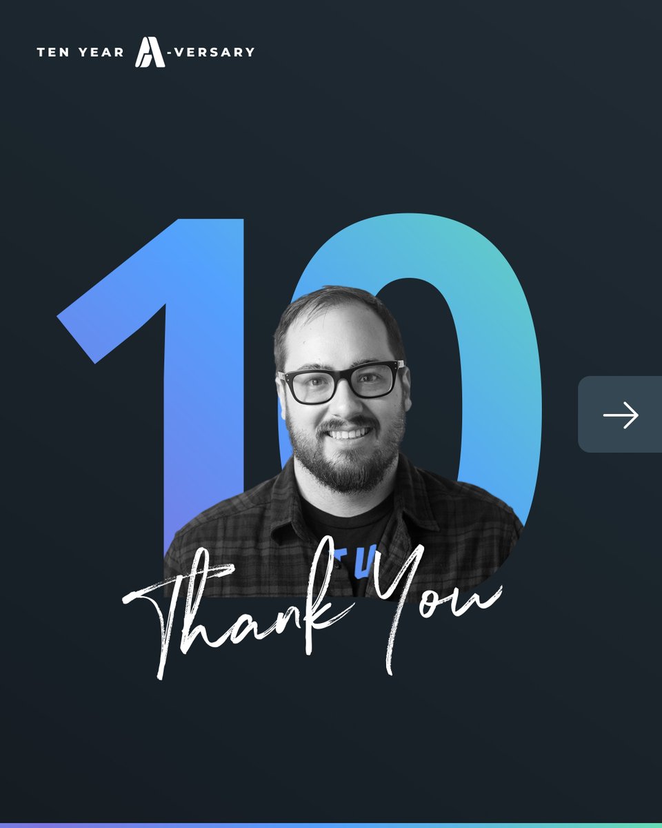 atypiccraft's tweet photo. Happy ten years to Garrett, our Director of Technology and resident Metalhead! With your immense development, technology, and security knowledge, we don't know what we'd do without you. We're so lucky to have you guarding and guiding our clients' sites to success. 🤘🖤 https://t.co/KVK4zsVLM2