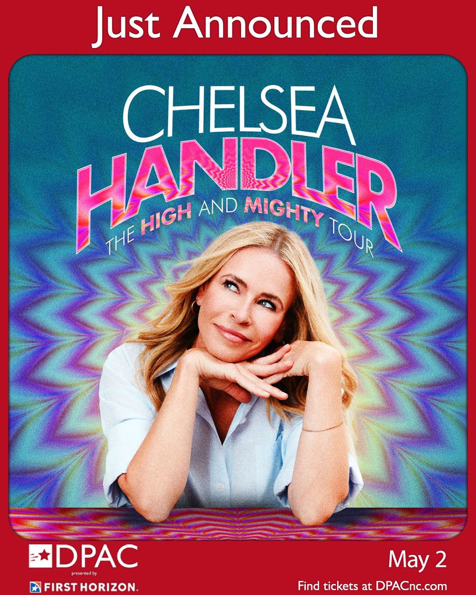 DPAC Presented by First Horizon (@dpac) on Twitter photo π¨ Just Announced π¨
 @ChelseaHandler is coming to DPAC on Saturday May 2 π€
Great seats on sale Friday at 10:00 AM at bit.ly/3K1UexG
DPAC presented by First Horizon π¨ Just Announced π¨
 @ChelseaHandler is coming to DPAC on Saturday May 2 π€
Great seats on sale Friday at 10:00 AM at bit.ly/3K1UexG
DPAC presented by First Horizon